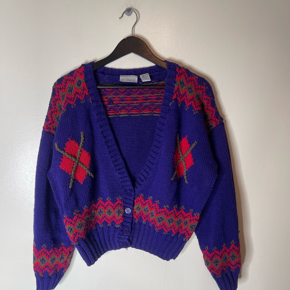 Vintage Nordstrom 80s Knit Cardigan Sweater Size Large Women’s